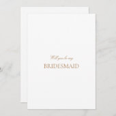 Script Gold & White Bridesmaid Proposal Kaart (Voorkant / Achterkant)