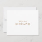 Script Gold & White Bridesmaid Proposal Kaart (Voorkant)