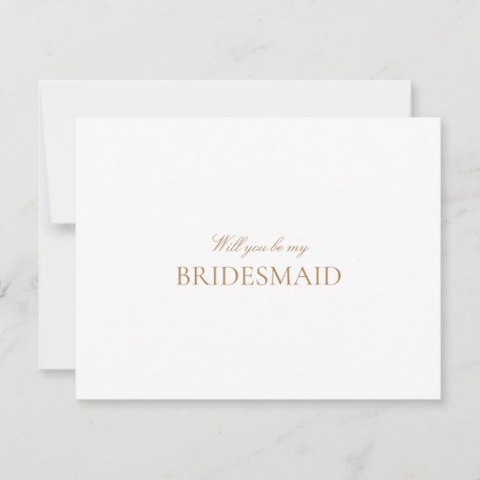 Script Gold & White Bridesmaid Proposal Kaart (Voorkant)