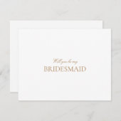 Script Gold & White Bridesmaid Proposal Kaart (Voorkant / Achterkant)