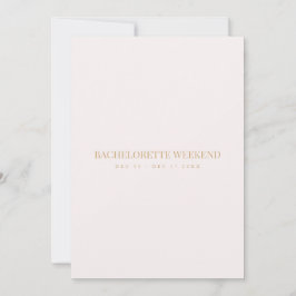 Script Goud & Blush Roze Bachelorette Weekend Kaar Kaart