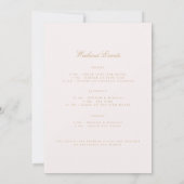Script Goud & Blush Roze Bachelorette Weekend Kaar Kaart (Achterkant)
