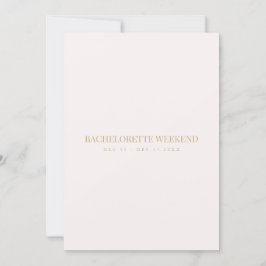 Script Goud & Blush Roze Bachelorette Weekend Kaar Kaart