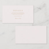 Script Goud & Blush Roze Bruiloft Details Informatiekaartje (Voorkant / Achterkant)