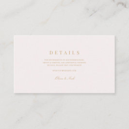 Script Goud & Blush Roze Bruiloft Details Informatiekaartje