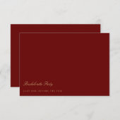 Script Goud & Diep Rode Hen Party Kaart (Voorkant / Achterkant)