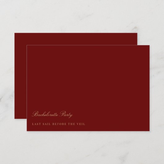 Script Goud & Diep Rode Hen Party Kaart (Voorkant / Achterkant)