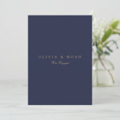 Script Goud & Navy Verlovingsaankondigingskaart Aankondiging (Staand voorkant)