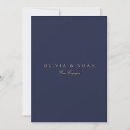 Script Goud & Navy Verlovingsaankondigingskaart Aankondiging