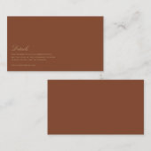 Script Goud & Terracotta Bruiloft Details Informatiekaartje (Voorkant / Achterkant)