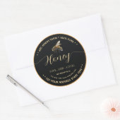 Script Gouden en Zwarte ronde honingpotlabels Sticker (Envelop)