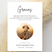 Script Gracias Spaanse Begrafenis Foto Dankjewel Kaart