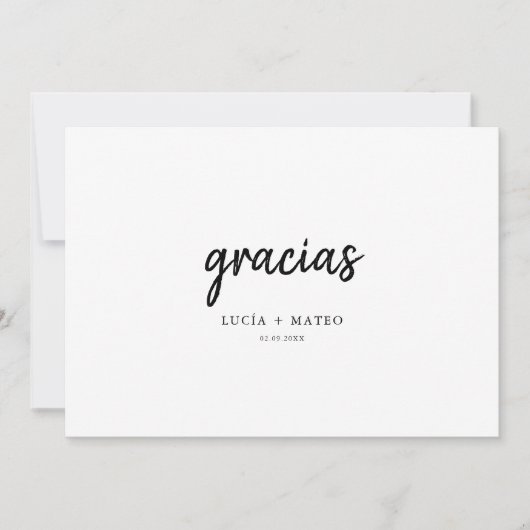 Script Gracias Spaanse bruiloft foto dank u Kaart (Voorkant)