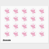Script Grad Era Aangepast Jaar Afstuderen Ronde Sticker (Vel)