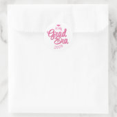 Script Grad Era Aangepast Jaar Afstuderen Ronde Sticker (Tas)