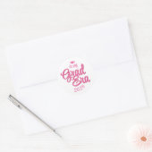 Script Grad Era Aangepast Jaar Afstuderen Ronde Sticker (Envelop)