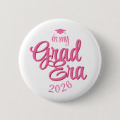 Script Grad Era Custom Year Graduation Ronde Button 5,7 Cm (Voorkant)