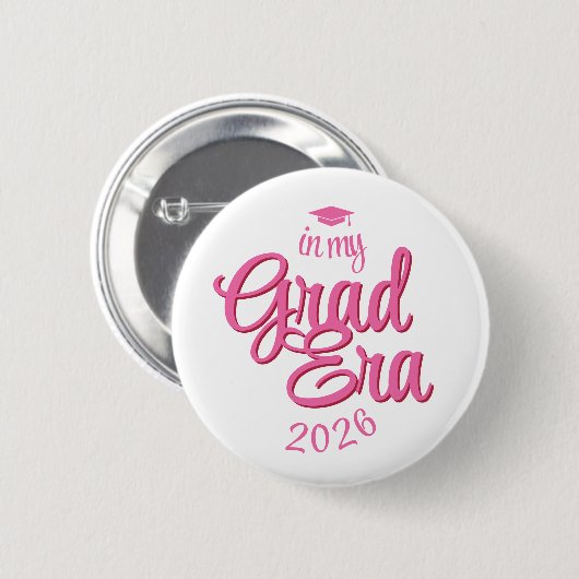 Script Grad Era Custom Year Graduation Ronde Button 5,7 Cm (Voorkant /achterkant)
