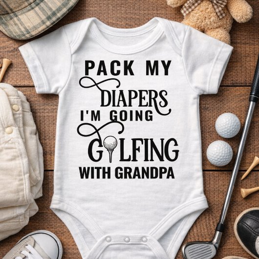 Script Grandpa's Golfing Buddy Baby Bodysuit