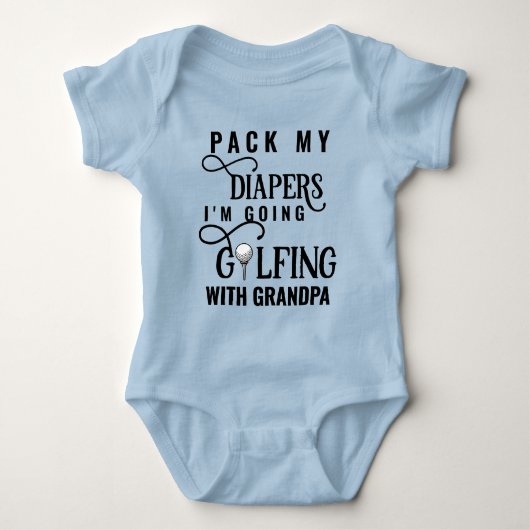 Script Grandpa's Golfing Buddy Baby Bodysuit (Voorkant)