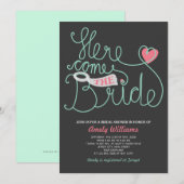 Script Gray Mint Vrijgezellenfeest Lettert Kaart (Voorkant / Achterkant)