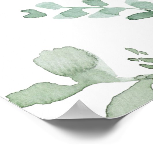 Script Green Foliage Rehearsal Dinner Welcome Poster (Hoek)