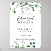 Script Green Foliage Rehearsal Dinner Welcome Poster (Voorkant)