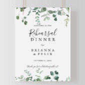 Script Green Foliage Rehearsal Dinner Welcome Poster