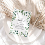 Script Green Foliage Sweet 16 Birthday Party Kaart<br><div class="desc">Dit manuscript groene blad zoete 16 uitnodiging van het verjaardagsfeest is perfect voor een moderne verjaardag. Het ontwerp is voorzien van met de hand getrokken elegante botanische eucalyptustakken en -bladeren van de waterverf,  die in prachtige boekjes en geometrische patronen zijn opgesteld.</div>