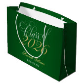 Script Green Gold Klasse van 2024 Afstuderen Groot Cadeauzakje (Achterkant Gekanteld)