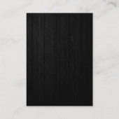 Script Grey Wood Pattern Monogram Visitekaartje (Achterkant)