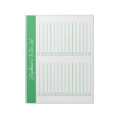 Script Groen 8.5x11 Twee Kolommen Checklist Notitieblok (Linkerzijde)