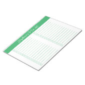 Script Groen 8.5x11 Twee Kolommen Checklist Notitieblok (Schuin)