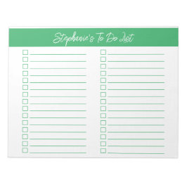 Script Groen 8.5x11 Twee Kolommen Checklist Notitieblok