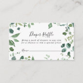 Script Groen Foliage Luier Raffle Ticket Informatiekaartje (Voorkant)