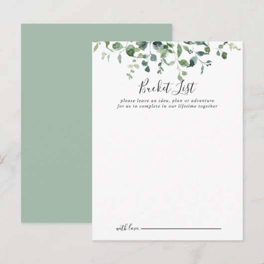 Script Groen Foliage Wedding Bucket List Kaarten (Voorkant / Achterkant)