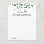 Script Groen Foliage Wedding Bucket List Kaarten (Voorkant)