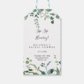 Script Groen gebladerte SIP Hooray Vrijgezellenfee Cadeaulabel (Voorkant)