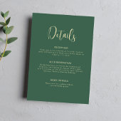 Script Groen Minimalistische Elegante Bruiloft Det Informatiekaartje