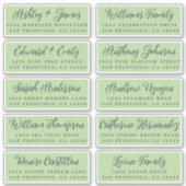 Script Groene Huwelijks Gast Adreslabels Sticker (Voorkant)