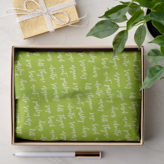 Script Groene Kruidennamen Tissuepapier (Geschenk)