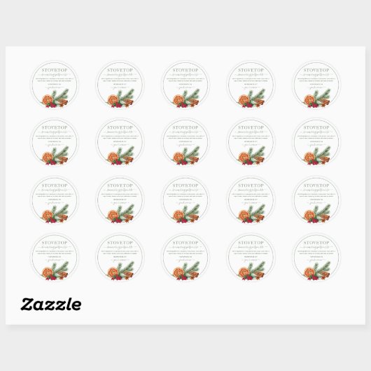 Script Groene Stovetop Potpourri Label Sticker (Vel)