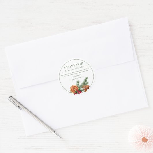 Script Groene Stovetop Potpourri Label Sticker (Envelop)