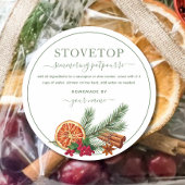 Script Groene Stovetop Potpourri Label Sticker