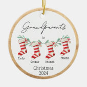 Script Grootouders naar Kerstmis Kousen Keramisch Ornament (Voorkant)