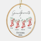 Script Grootouders naar Kerstmis Kousen Keramisch Ornament (Links)