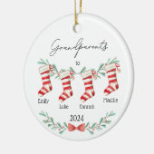 Script Grootouders naar Kerstmis Kousen Keramisch Ornament (Links)