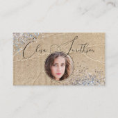 Script Grunge Glam Social Media QR Code Foto Toevo Visitekaartje (Voorkant)