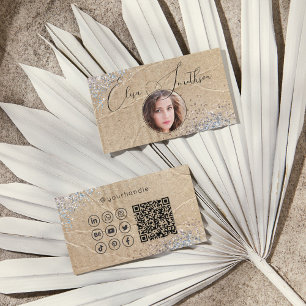 Script Grunge Glam Social Media QR Code Foto Toevo Visitekaartje
