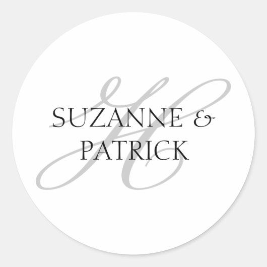 Script H Monogram Labels (Zilver / Zwart) (Voorkant)